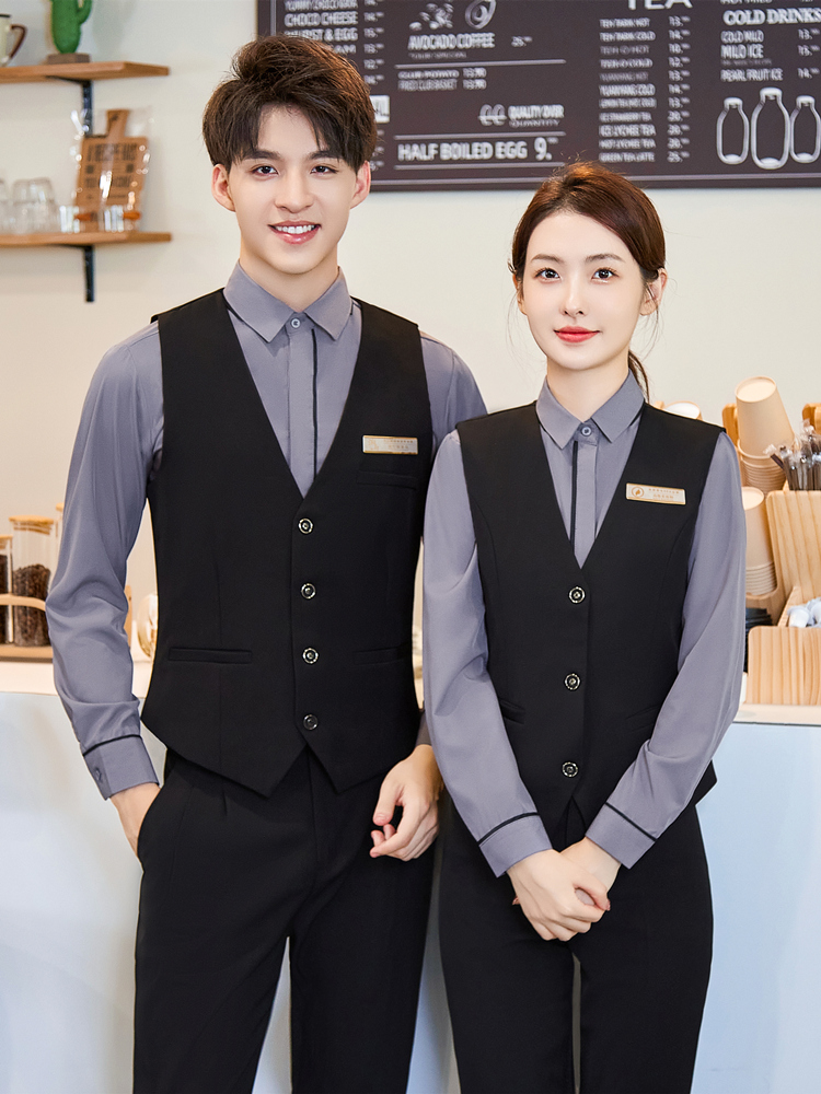 職業馬甲套裝男女酒店服務員工作服飯店餐廳餐飲超市ktv酒吧工裝